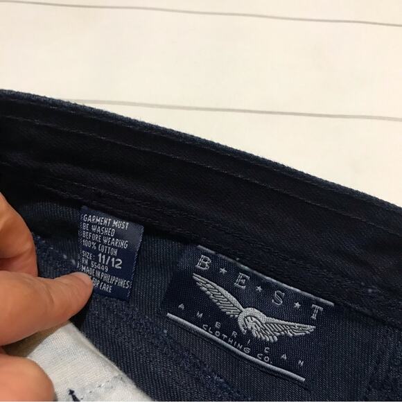 BEST Dark Wash Denim Jean Cotton High Waisted‎ Knee Length Pencil Skirt Medium - Picture 2 of 5